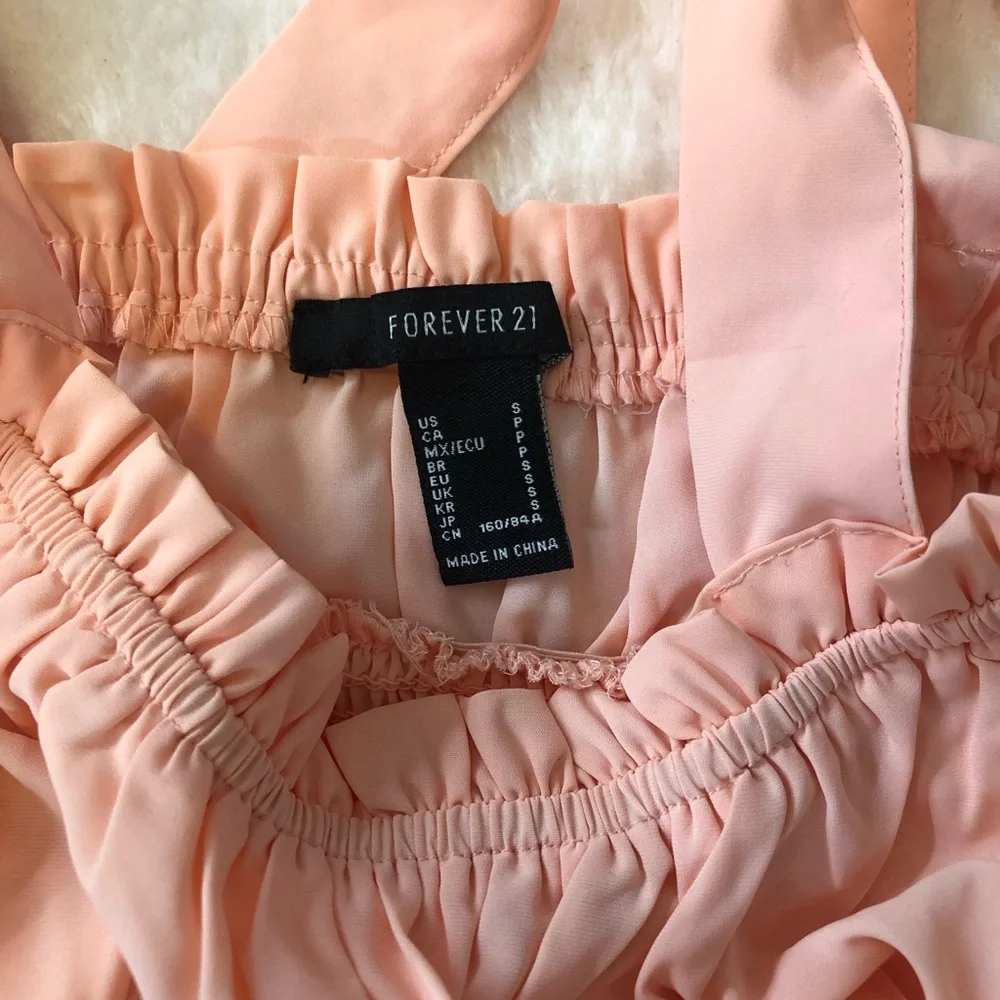Forever 21 | Tie-Strap Ruffle Top in Peach - Picture 3 of 5